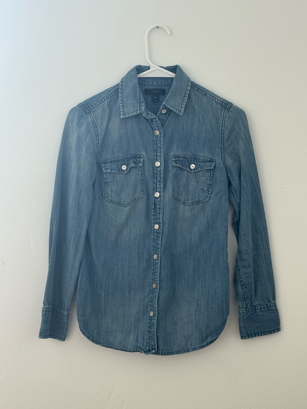 J. Crew Light Blue Denim Button-Up Shirt